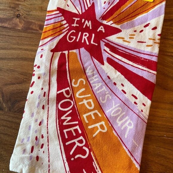 NWT Blue Q I'm A Girl What's Your Super Power? Dish Towel - Picture 3 of 6